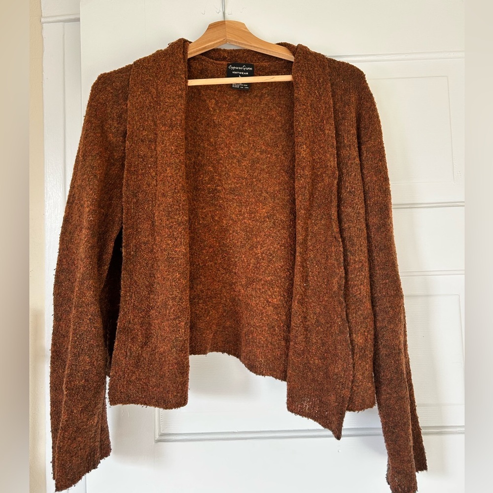 Vintage burn orange wool cardigan